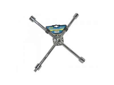 Ключ баллонный 'крест' 17x19x21x22х1/2" усиленный, хром