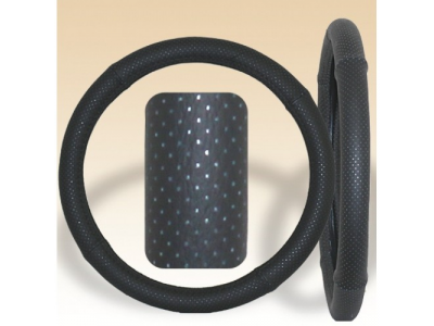 Оплетка на руль кожаная.перфор "PSV" TERRY (Черный) L