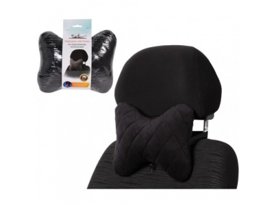 Подушка-косточка на подгол."Алькантара", ткань, 1 шт., черная от Airline Подушка-косточка на подгол."Алькантара", ткань, 1 шт., черная