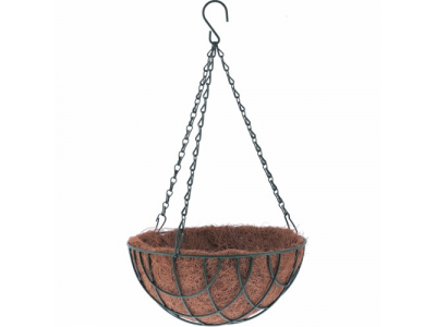Кашпо подвесное с вкладышем из коковиты, полукруглое D 30 см. PALISAD