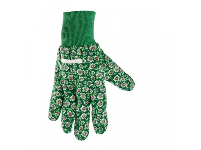 Перчатки садовые х/б ткань с ПВХ точкой, манжет, S //PALISAD