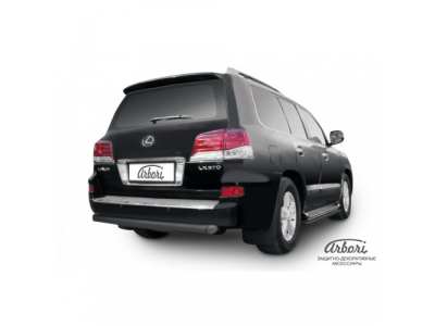 Защита заднего бампера Arbori d76 черная LEXUS LX-570 2012-