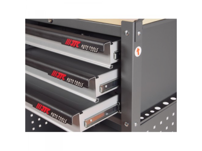 JTC Тележка инструментальная 3 секции серая с открытым отсеком JTC