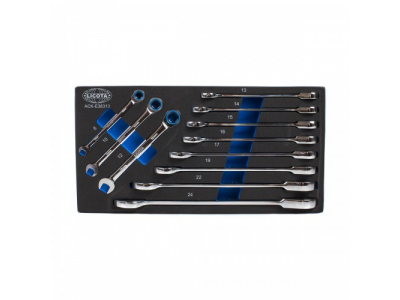 Набор ключей комбинированных трещоточных, 11пр., 8-24мм., EVA