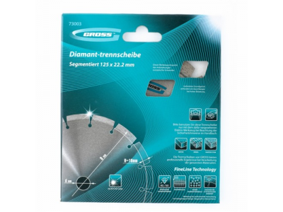 Диск алмазный ф 125х22,2 мм., лазерная приварка сегментов, сухое резание GROSS