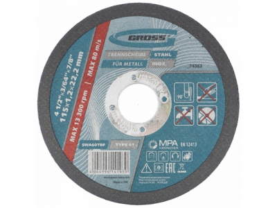 Круг отрезной по металлу, 115 х 1,2 х 22 мм. GROSS