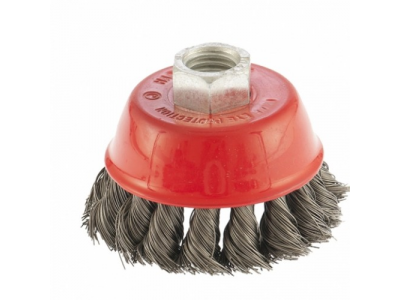 Щетка для УШМ, 65 мм, М14, "чашка", крученая проволока 0,35 мм// MTX