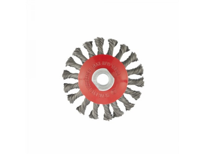 Щетка для УШМ, 100 мм, М14, "тарелка", крученая проволока 0,5 мм// MATRIX