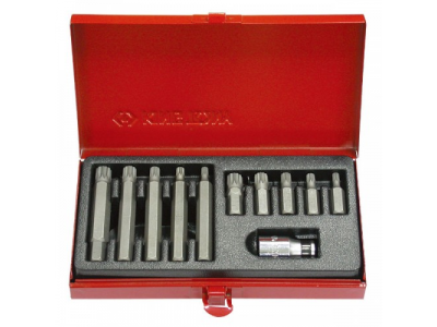 Набор вставок (бит) 10 мм, SPLINE, М5-М12, 11 предметов, KING TONY