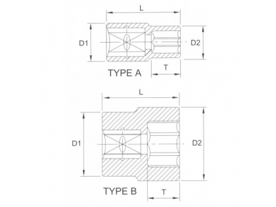 Головка торцевая 1" 12гр. 2"-1/8"