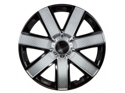 Колпаки колесные 14 дюймов Гелакси Т, серебристый/черный, карбон