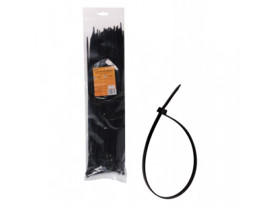 Стяжки (хомуты) кабельные 4,8*400 мм, пластиковые, черные, 100 шт. AIRLINE